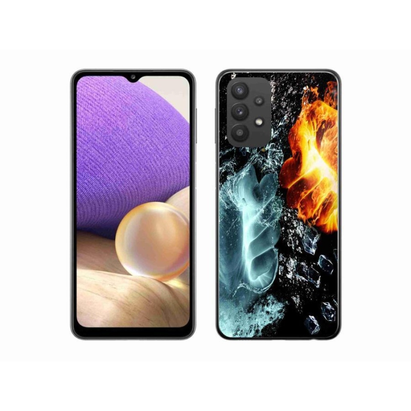 Gelový kryt mmCase na mobil Samsung Galaxy A32 5G - voda a oheň