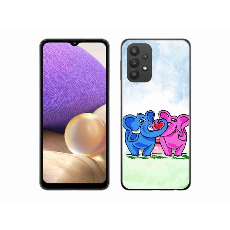 Gelový kryt mmCase na mobil Samsung Galaxy A32 5G - zamilovaní sloni