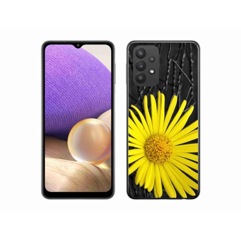 Gelový kryt mmCase na mobil Samsung Galaxy A32 5G - žlutá květina