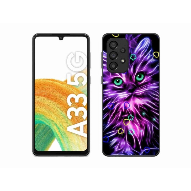 Gelový kryt mmCase na mobil Samsung Galaxy A33 5G - abstraktní kočka