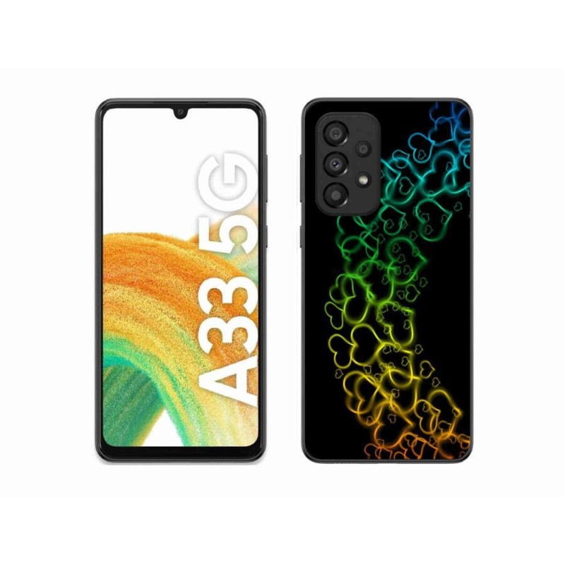 Gelový kryt mmCase na mobil Samsung Galaxy A33 5G - barevná srdíčka