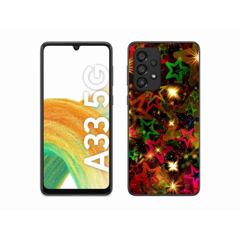 Gelový kryt mmCase na mobil Samsung Galaxy A33 5G - barevné hvězdičky