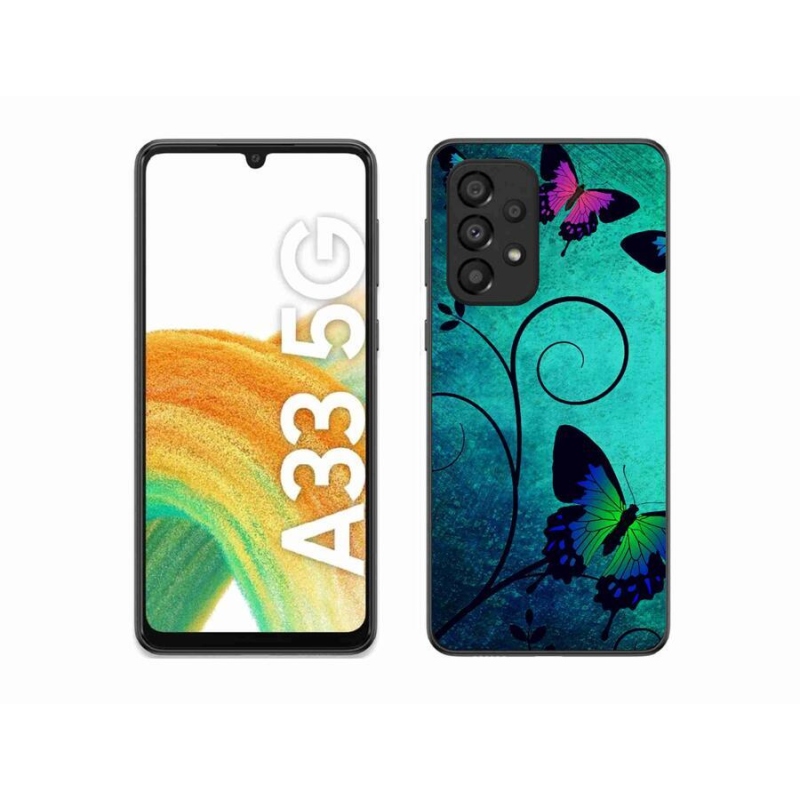 Gelový kryt mmCase na mobil Samsung Galaxy A33 5G - barevní motýli