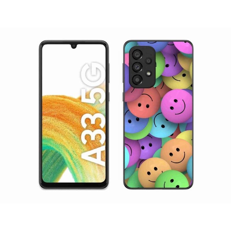 Gelový kryt mmCase na mobil Samsung Galaxy A33 5G - barevní smajlíci