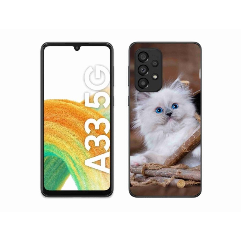 Gelový kryt mmCase na mobil Samsung Galaxy A33 5G - bílé kotě