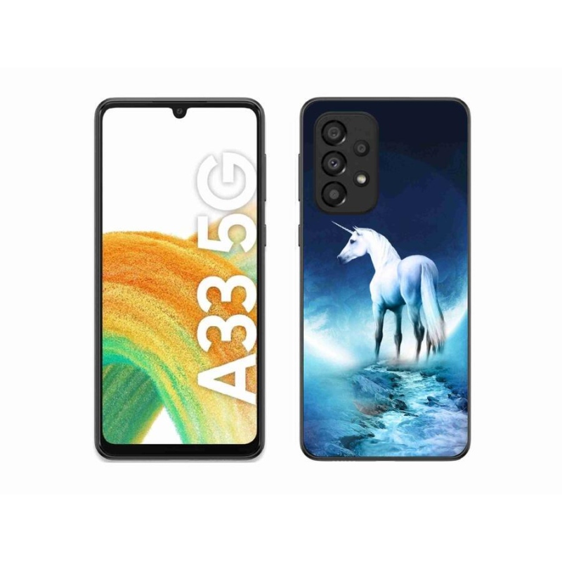 Gelový kryt mmCase na mobil Samsung Galaxy A33 5G - bílý jednorožec