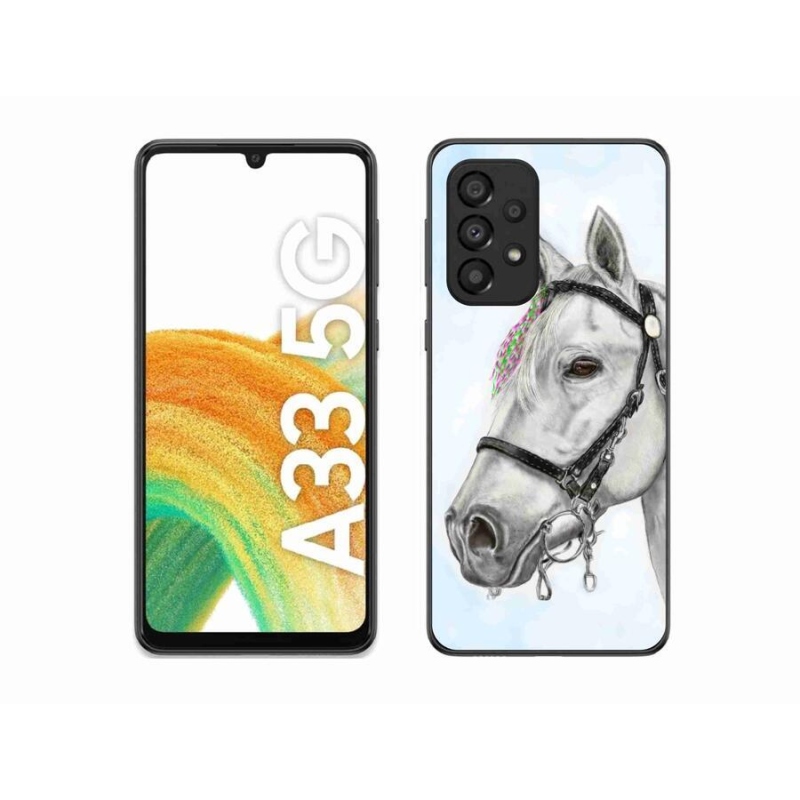 Gelový kryt mmCase na mobil Samsung Galaxy A33 5G - bílý kůň 1
