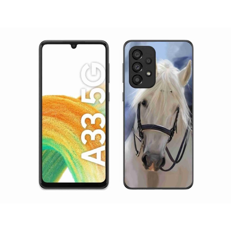 Gelový kryt mmCase na mobil Samsung Galaxy A33 5G - bílý kůň