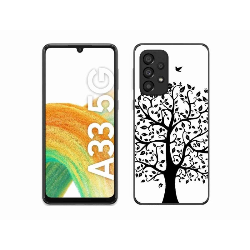 Gelový kryt mmCase na mobil Samsung Galaxy A33 5G - černobílý strom