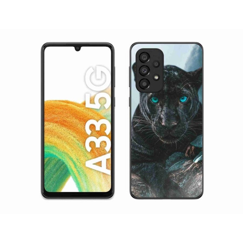 Gelový kryt mmCase na mobil Samsung Galaxy A33 5G - černý panter