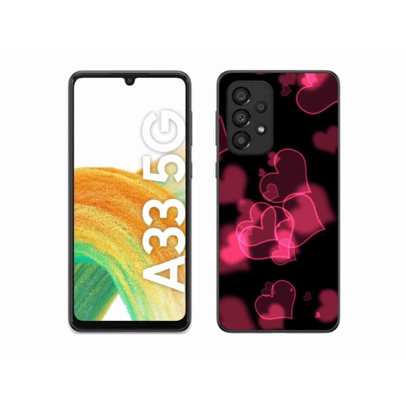 Gelový kryt mmCase na mobil Samsung Galaxy A33 5G - červená srdíčka