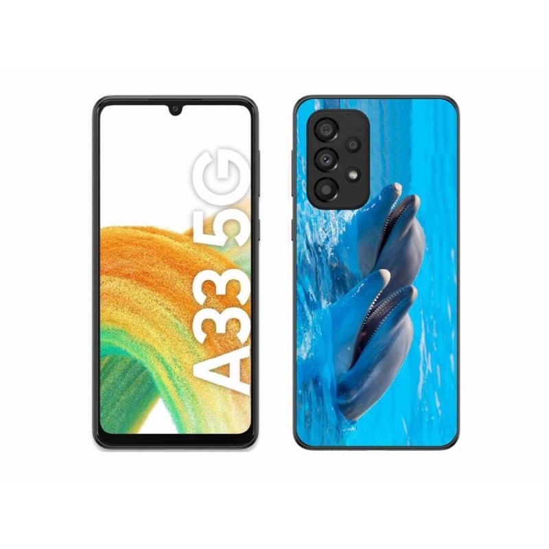 Gelový kryt mmCase na mobil Samsung Galaxy A33 5G - delfíni