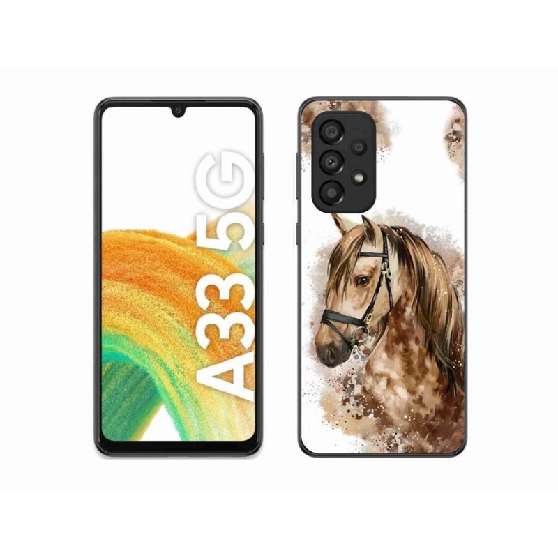 Gelový kryt mmCase na mobil Samsung Galaxy A33 5G - hnědý kreslený kůň
