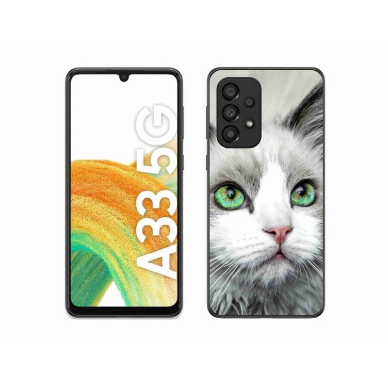 Gelový kryt mmCase na mobil Samsung Galaxy A33 5G - kočičí pohled