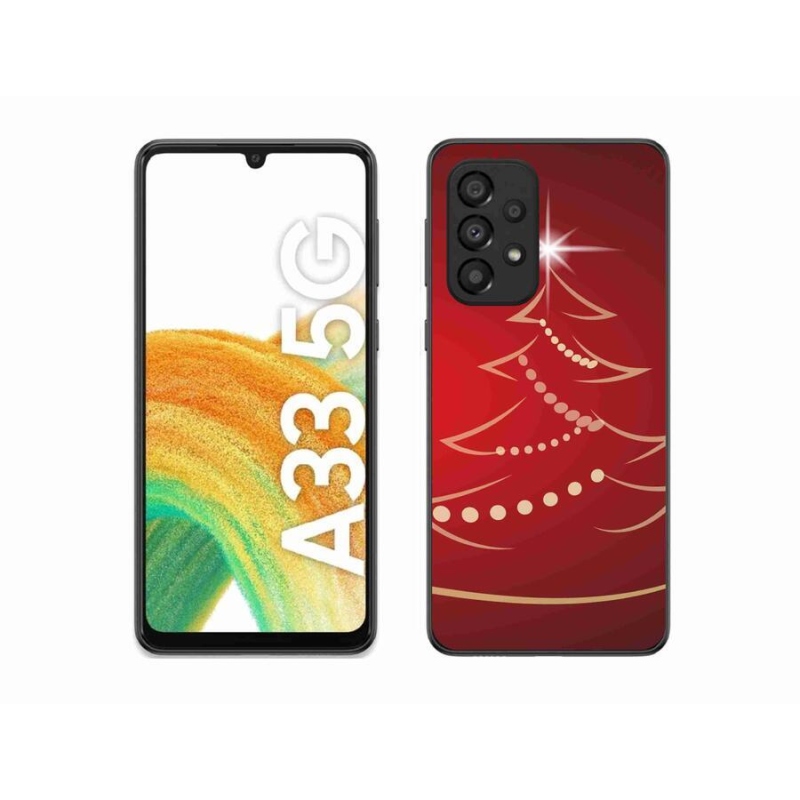 Gelový kryt mmCase na mobil Samsung Galaxy A33 5G - kreslený vánoční stromek