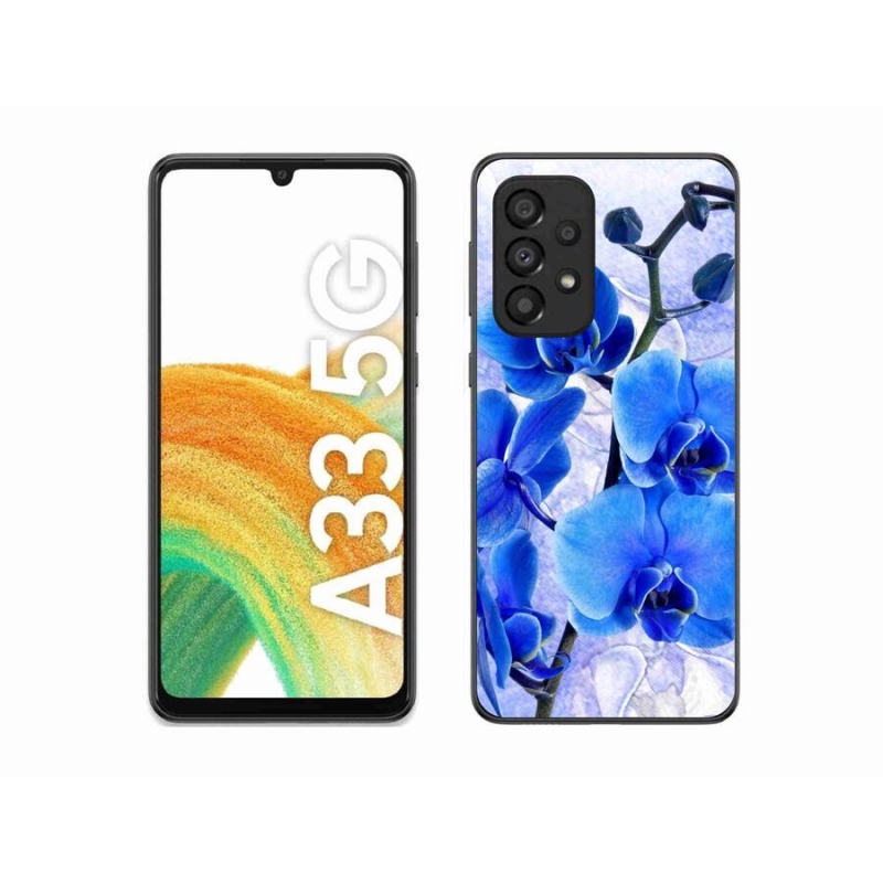 Gelový kryt mmCase na mobil Samsung Galaxy A33 5G - modré květy