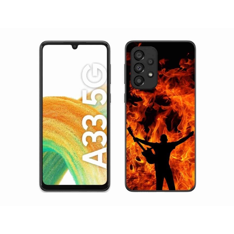 Gelový kryt mmCase na mobil Samsung Galaxy A33 5G - muzikant a oheň