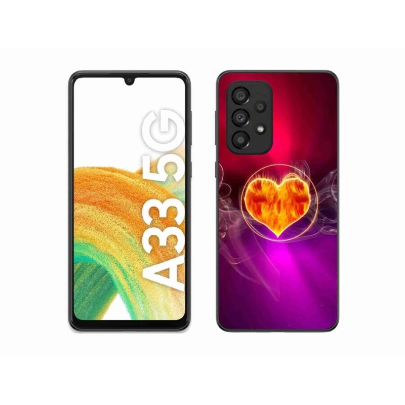 Gelový kryt mmCase na mobil Samsung Galaxy A33 5G - ohnivé srdce