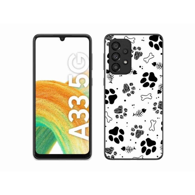 Gelový kryt mmCase na mobil Samsung Galaxy A33 5G - psí tlapky 1