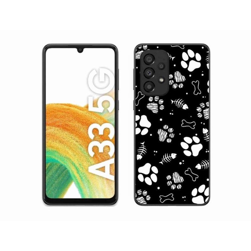 Gelový kryt mmCase na mobil Samsung Galaxy A33 5G - psí tlapky