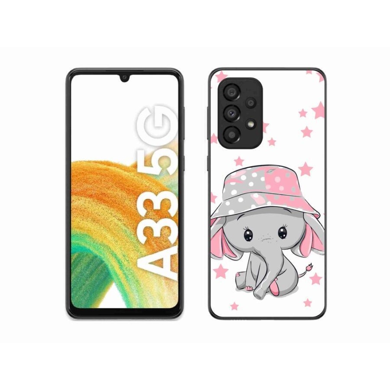 Gelový kryt mmCase na mobil Samsung Galaxy A33 5G - růžový slon