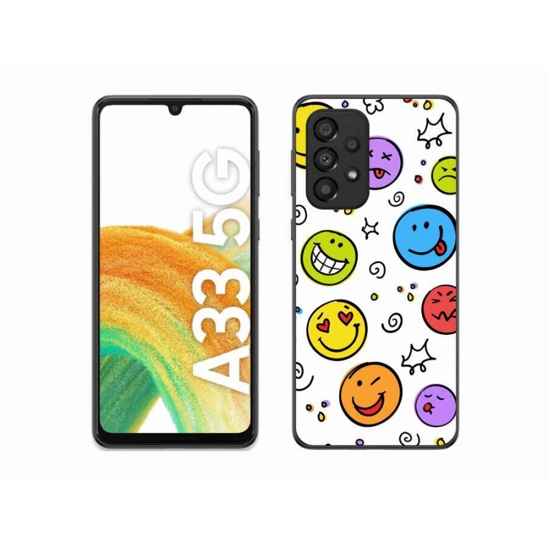 Gelový kryt mmCase na mobil Samsung Galaxy A33 5G - smajlíci
