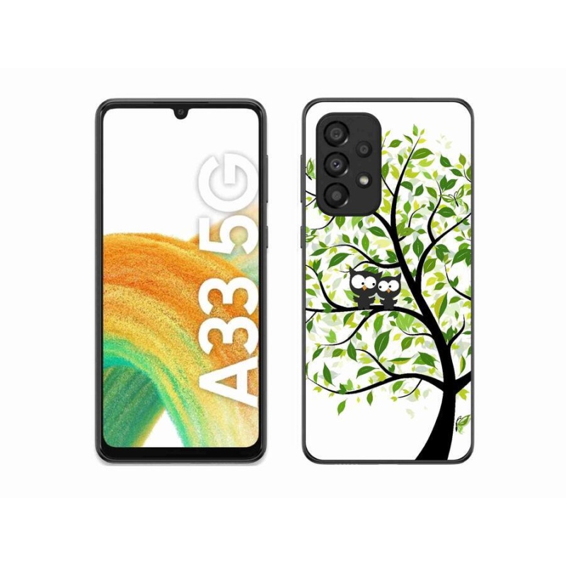 Gelový kryt mmCase na mobil Samsung Galaxy A33 5G - sovičky na stromě