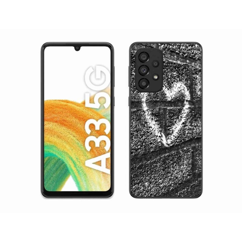 Gelový kryt mmCase na mobil Samsung Galaxy A33 5G - srdce na zdi