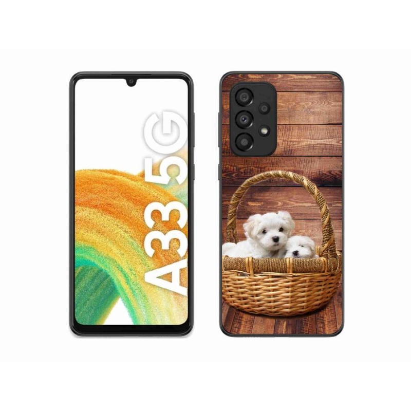 Gelový kryt mmCase na mobil Samsung Galaxy A33 5G - štěňátka