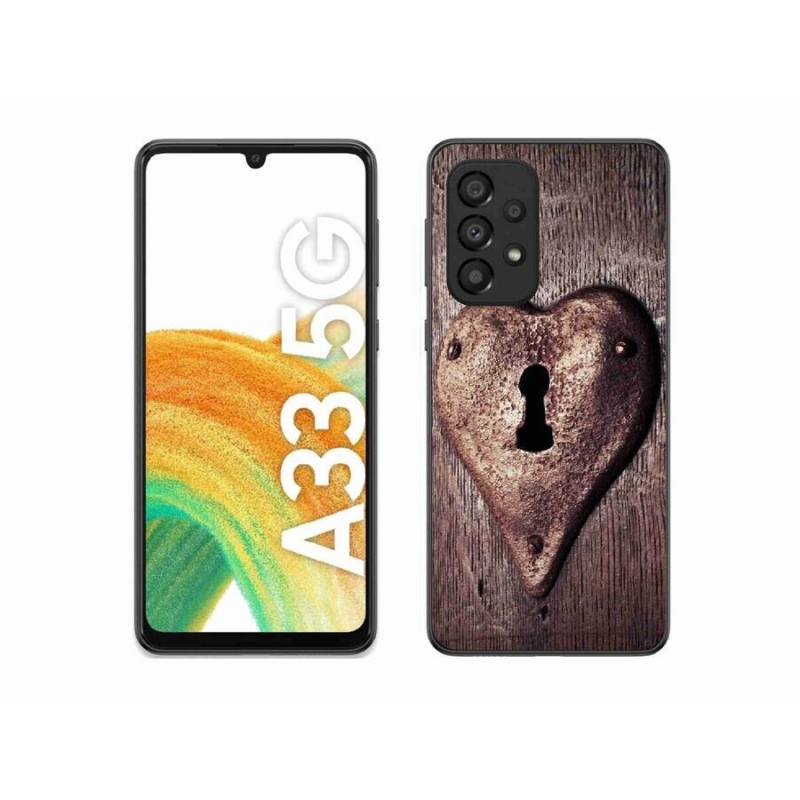 Gelový kryt mmCase na mobil Samsung Galaxy A33 5G - zámek ve tvaru srdce