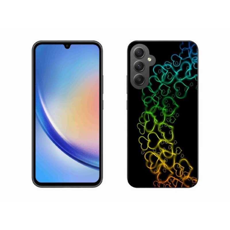 Gelový kryt mmCase na mobil Samsung Galaxy A34 5G - barevná srdíčka