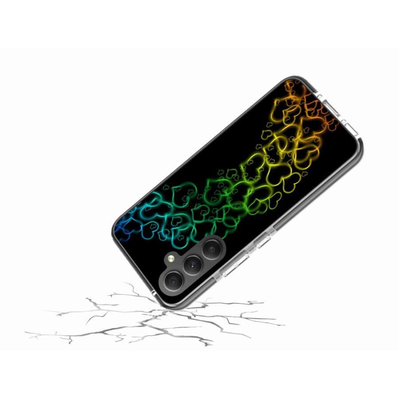 Gelový kryt mmCase na mobil Samsung Galaxy A34 5G - barevná srdíčka