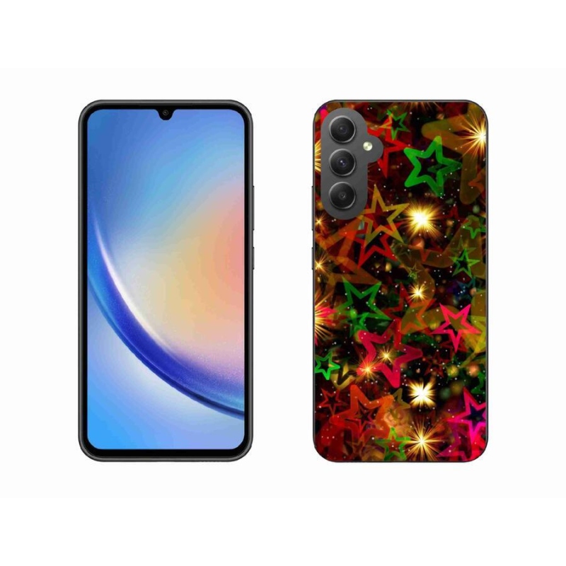 Gelový kryt mmCase na mobil Samsung Galaxy A34 5G - barevné hvězdičky