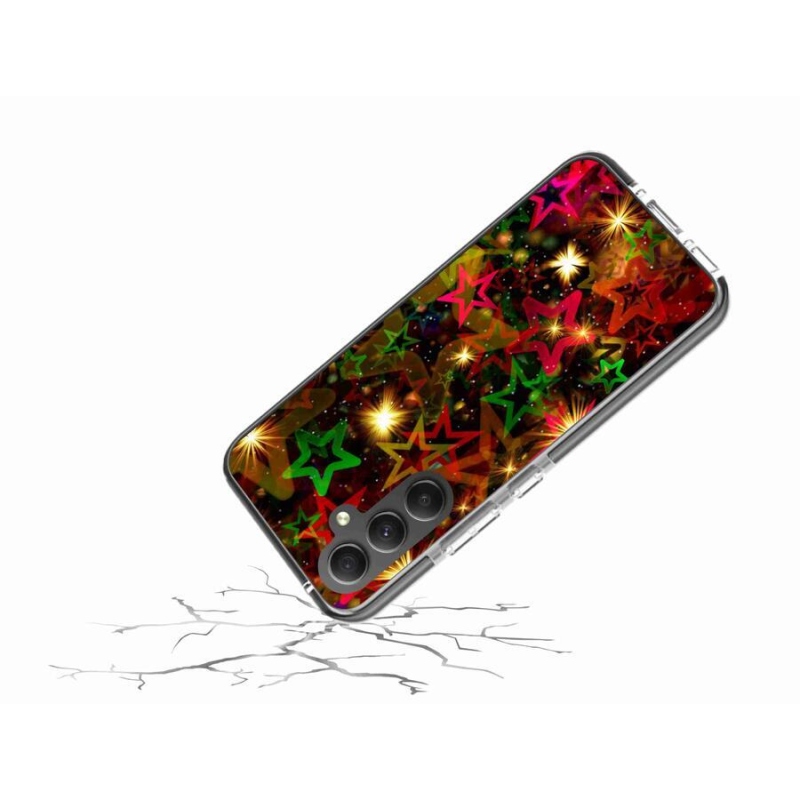 Gelový kryt mmCase na mobil Samsung Galaxy A34 5G - barevné hvězdičky