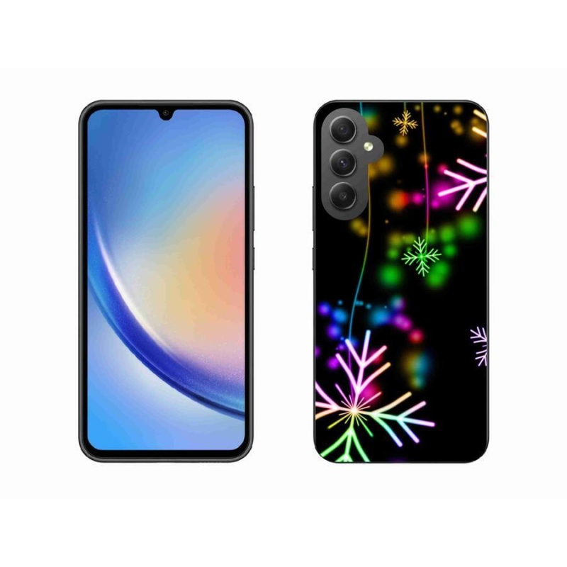 Gelový kryt mmCase na mobil Samsung Galaxy A34 5G - barevné vločky
