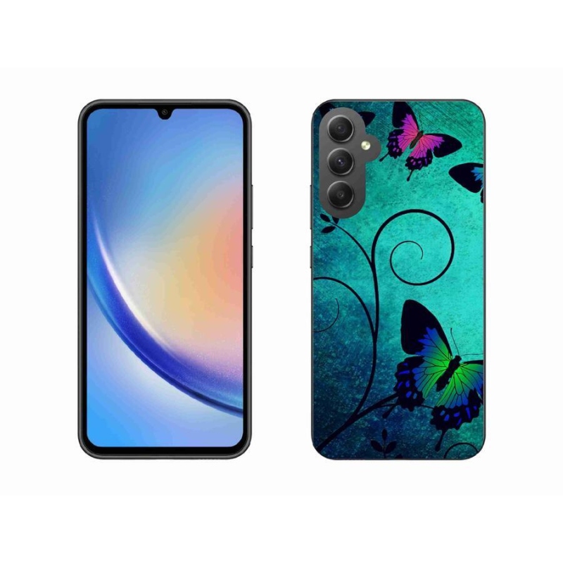 Gelový kryt mmCase na mobil Samsung Galaxy A34 5G - barevní motýli