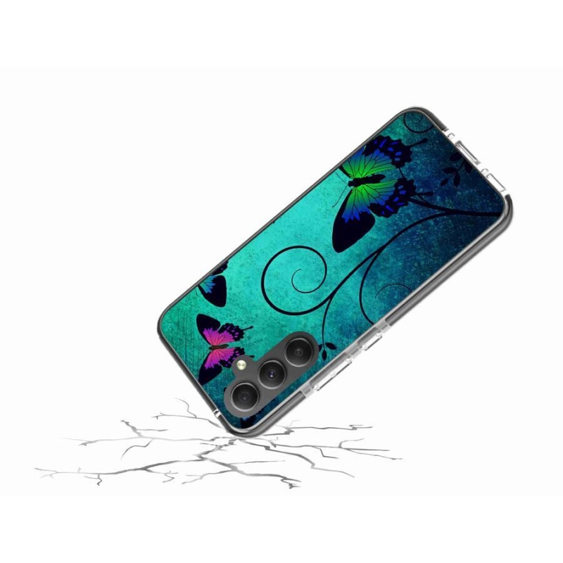 Gelový kryt mmCase na mobil Samsung Galaxy A34 5G - barevní motýli
