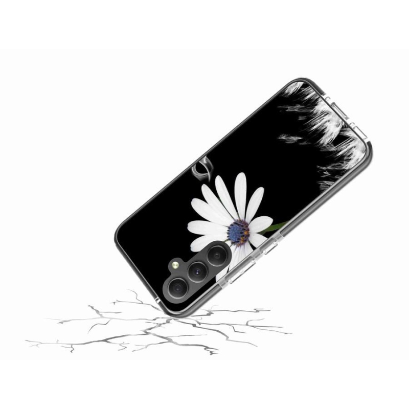 Gelový kryt mmCase na mobil Samsung Galaxy A34 5G - bílá květina