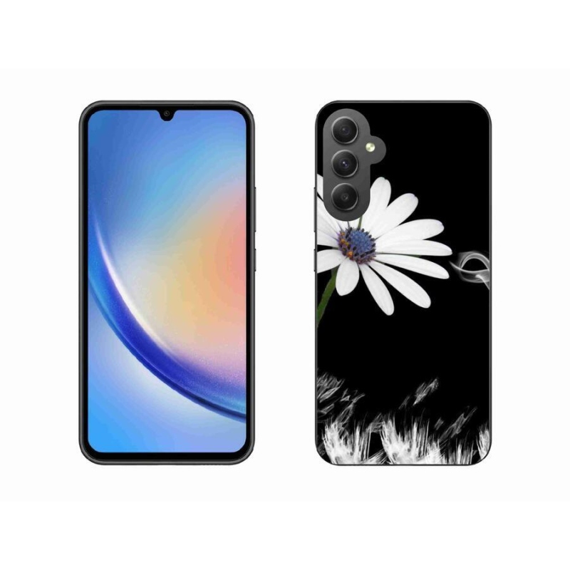 Gelový kryt mmCase na mobil Samsung Galaxy A34 5G - bílá květina