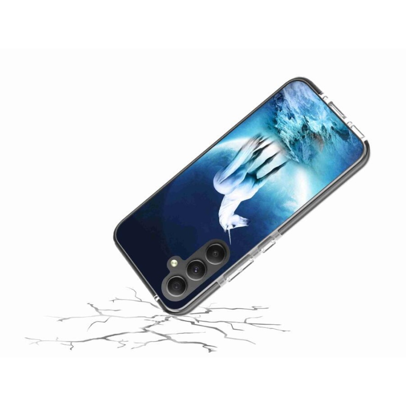 Gelový kryt mmCase na mobil Samsung Galaxy A34 5G - bílý jednorožec