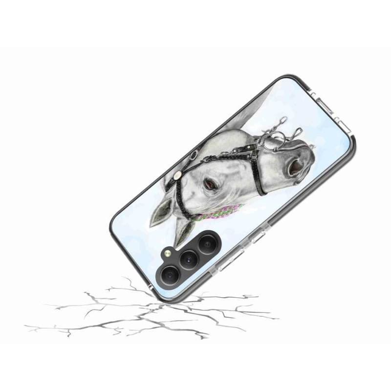 Gelový kryt mmCase na mobil Samsung Galaxy A34 5G - bílý kůň 1