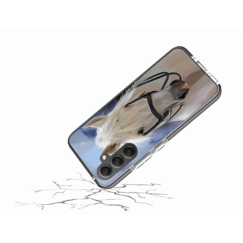 Gelový kryt mmCase na mobil Samsung Galaxy A34 5G - bílý kůň