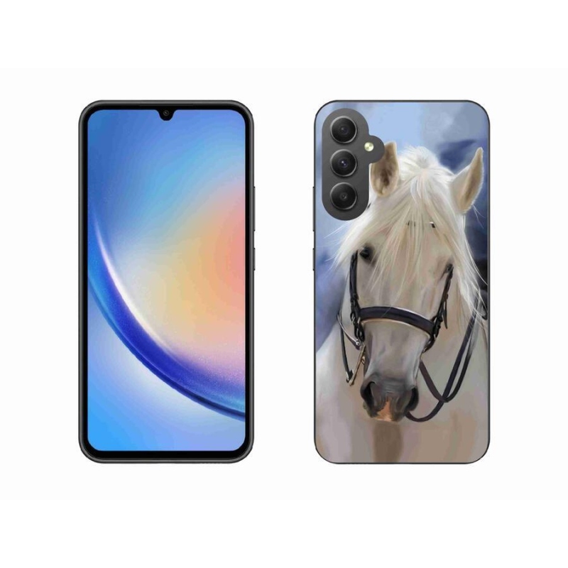 Gelový kryt mmCase na mobil Samsung Galaxy A34 5G - bílý kůň