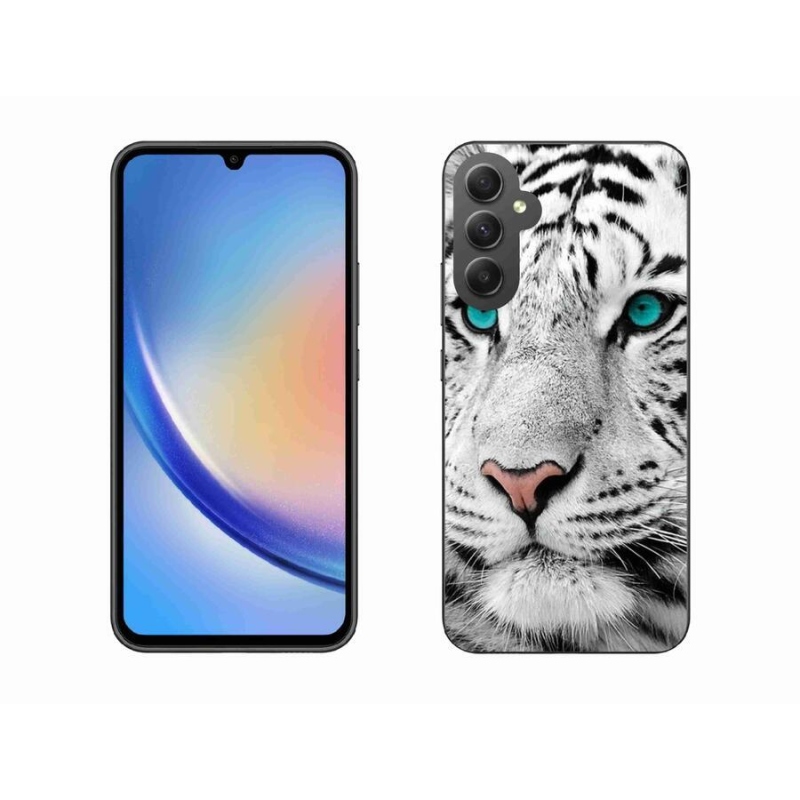 Gelový kryt mmCase na mobil Samsung Galaxy A34 5G - bílý tygr