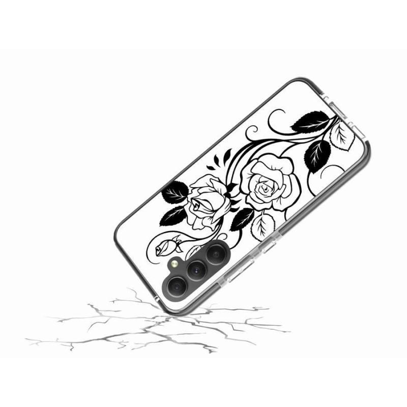 Gelový kryt mmCase na mobil Samsung Galaxy A34 5G - černobílá růže