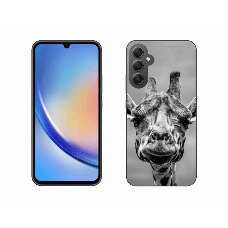 Gelový kryt mmCase na mobil Samsung Galaxy A34 5G - černobílá žirafa