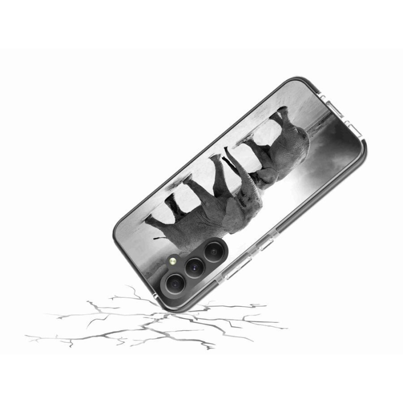 Gelový kryt mmCase na mobil Samsung Galaxy A34 5G - černobílí sloni
