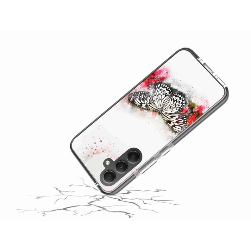 Gelový kryt mmCase na mobil Samsung Galaxy A34 5G - černobílý motýl