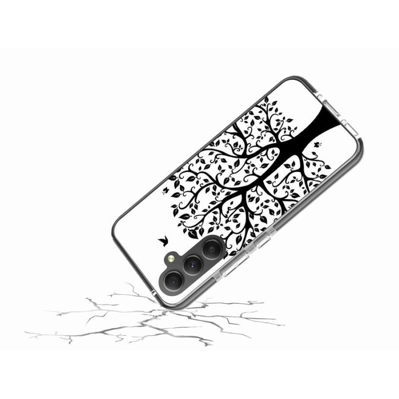 Gelový kryt mmCase na mobil Samsung Galaxy A34 5G - černobílý strom