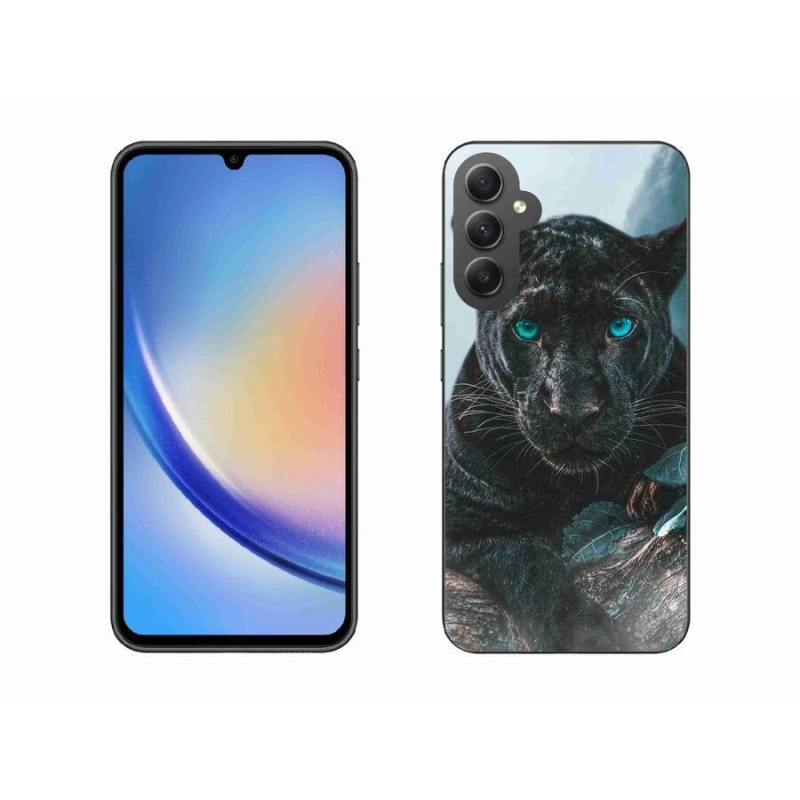 Gelový kryt mmCase na mobil Samsung Galaxy A34 5G - černý panter
